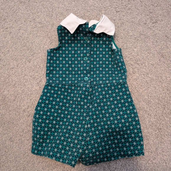 3 For $24 Janie and Jack Green Patterned Romper with White Accents - Picture 4 of 6